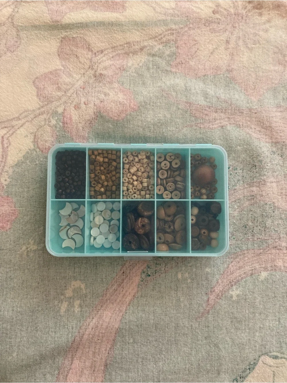 Wood, Coconut and Shell Bead Mix with Organizer